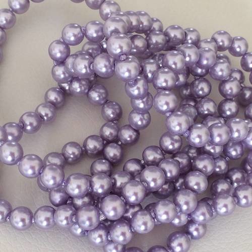 160 perle en verre de 8 mm couleur violet 