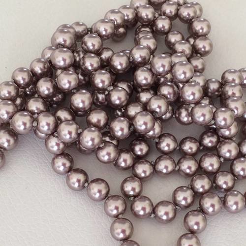 160 perle en verre de 8 mm couleur capuccino 