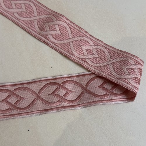Galon medievale 3,5 cm rose  bien large