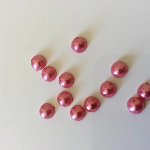 100 demi perle nacree rose a coller ou a coudre  8mm de diametre 