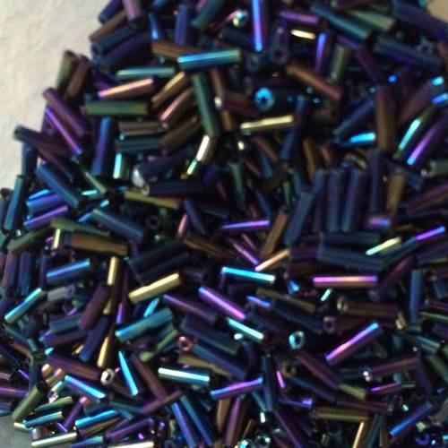 Rocaille en tube bleu irise cristalise 15 gramme 