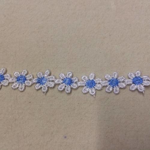 Galon dentelle blanc et bleu en guipure