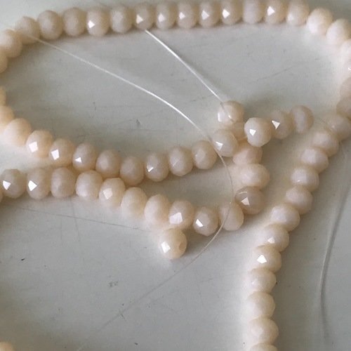 Perle cristal ,perle cristal beige ,perle 8 mm,