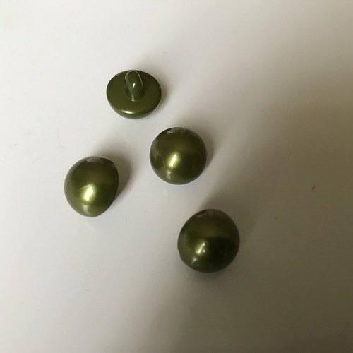 Bouton couleur vert kaki de 10 mm  comme des perles 