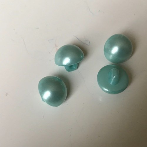 Bouton couleur vert d eau de 10 mm  comme des perles 