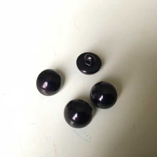 Bouton couleur bleu marine  de 10 mm  comme des perles 