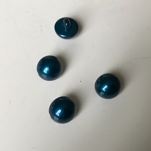 Bouton couleur vert pétrole de 10 mm  comme des perles 