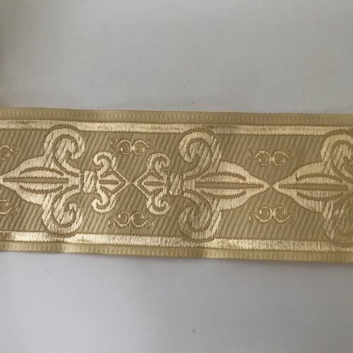 Galon medievale 5 centimetre beige jaune a coudre