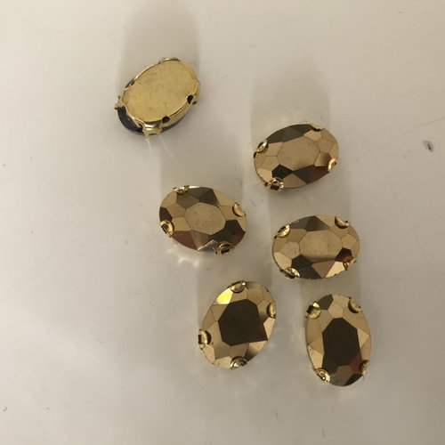 Strass en cristal doré ovale 10*14 mm