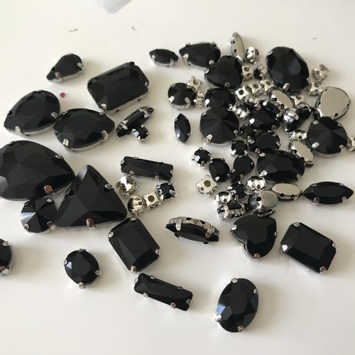 Strass en cristal taille mixte 50 pieces