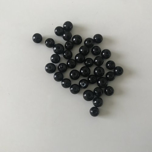 Perle nacré noir en verre de 5 mm