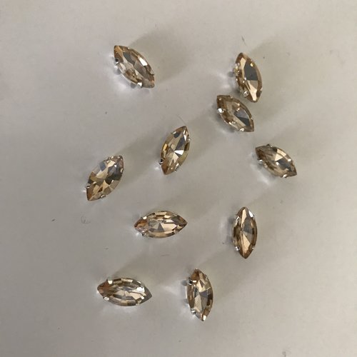 Strass sertie en cristal doré 6*12 mm
