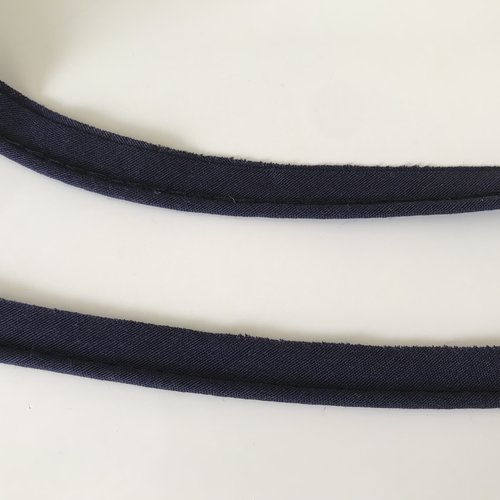 Passepoil bleu marine en coton 