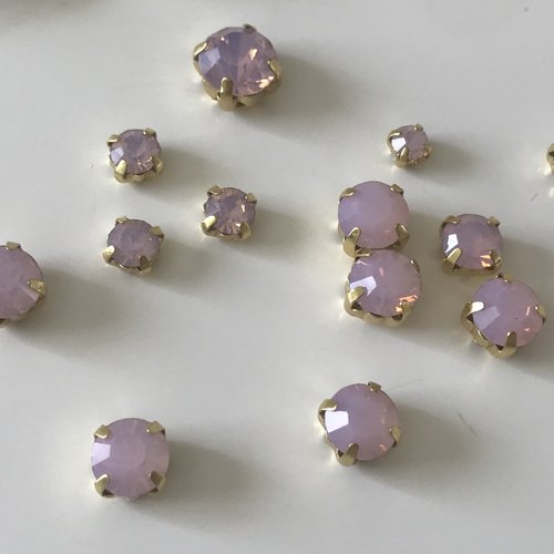 Strass rose opale en cristal,strass sertie taille mixte,