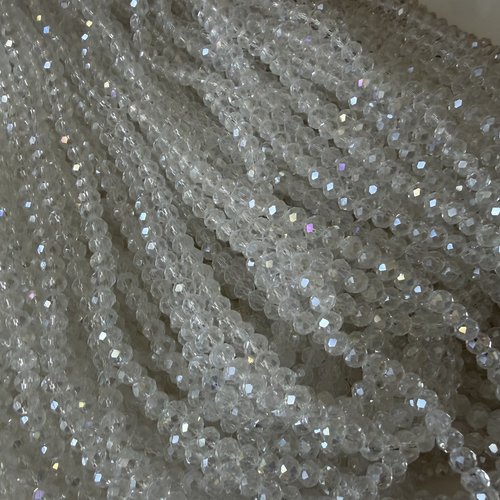 Perle facettée en cristal transparent de 4 mm