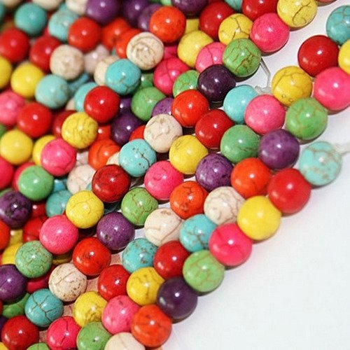 20 perle 6mm Naturel Pierre Turquoise Mixte creation bijoux collier bracelet