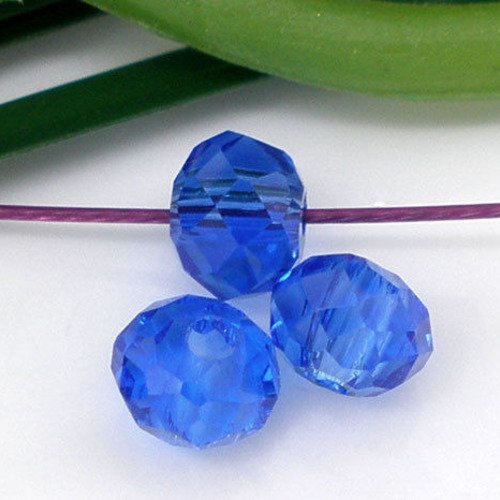 40 Perles en Verre Crystal Bleu 4mm Facette perle 4 mm creation bijoux
