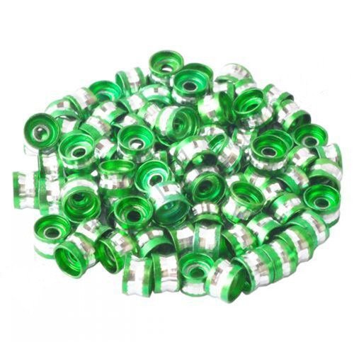 20 perles rondelle aluminium 6mm couleur vert, creation bijoux, bracelet