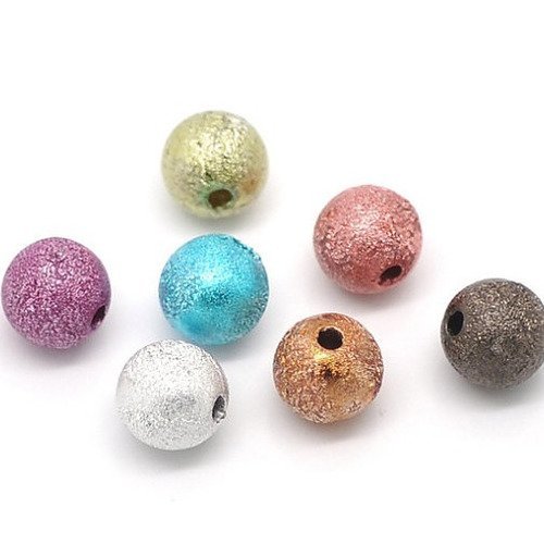 20 perle stardust 8mm mixte creation bijoux, bracelet. multicolore 8mm