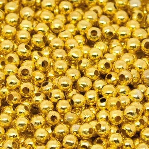100 Perles en metal Bronze 2mm Brillant Creation bijoux