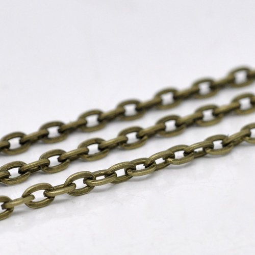 tresse creation Bijoux twist 1m Chaine chainette Bronze 3mm maillon vague