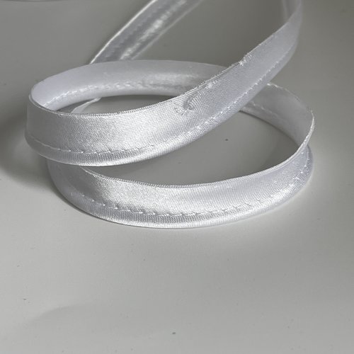 Biais passepoil dépassant 13 mm ruban biais dépassant blanc satiné