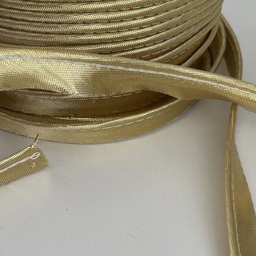 Ruban biais passepoil dépassant doré or biais passepoil lurex doré or 13 mm de largeur