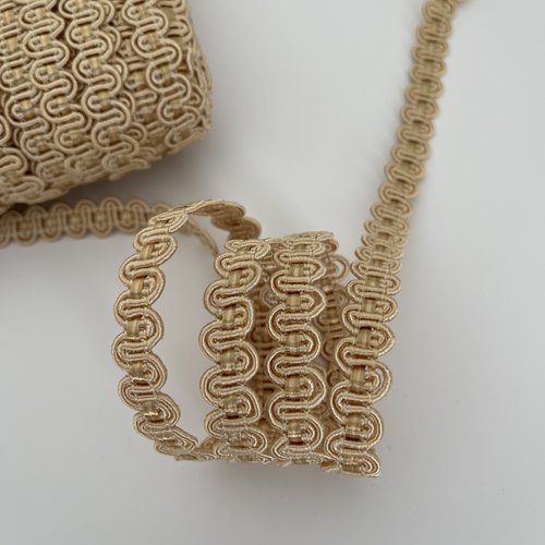Galon de passementerie ondulé ruban tressé de passementerie ruban ondulé beige champagne 12 mm galon décoratif blanc galon tapisserie