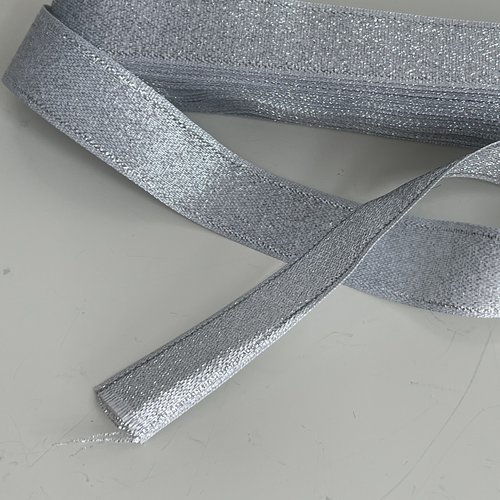 Ruban métallisé,ruban argenté,ruban pailleté gris,ruban pailleté 20 mm, galon argenté