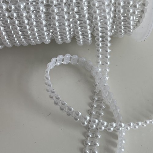Chaîne demi-perles sur fil en acrylique,demi perles double 9 mm de largeur ,chaîne perlée créative