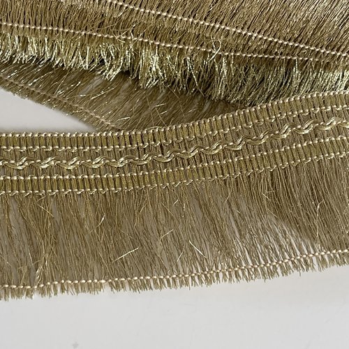 Ruban à franges doré or, ruban artisanal pour customiser au mètre, ruban quatre centimètres