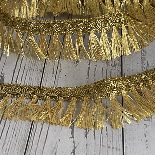 Galon à franges or ruban avec pompon frangé doré ruban décoratif frangé or 45 mm pompon doré