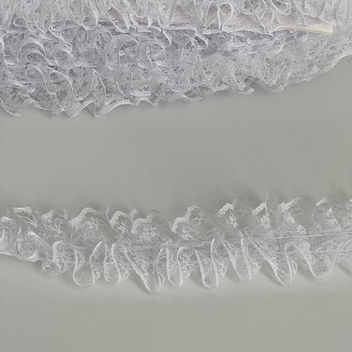 Dentelle brodée plissée 45 mm ruban plissée blanche dentelle décorative ruban de dentelle volanté
