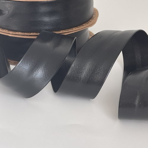 Biais simili cuir noir galon biais noir 30 mm simili cuir