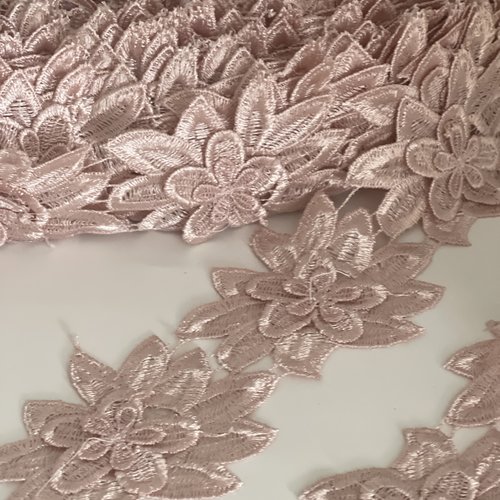 Ruban dentelle guipure rose,guipure motifs floral rose dentelle 3 d