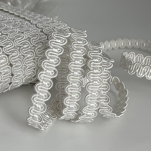 Galon de passementerie ondulé ruban tressé de passementerie ruban ondulé blanc 10 mm galon décoratif blanc galon tapisserie
