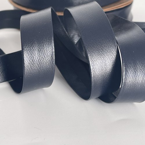 Ruban biais simili cuir marin foncé biais simili cuir 20 mm ruban 1 mètre