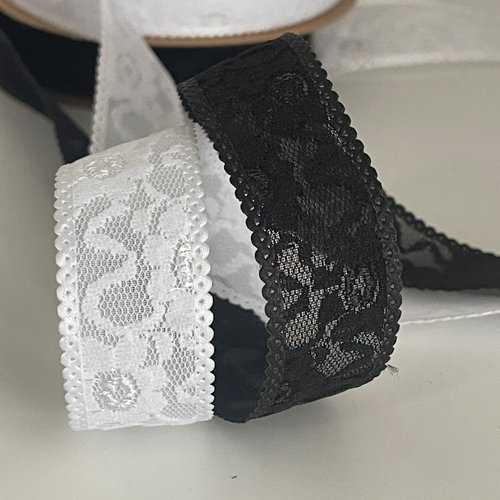 Ruban dentelle blanche 25 mm dentelle décorative 25 mm galon pour creation artisanale diy mariage cadeau ruban