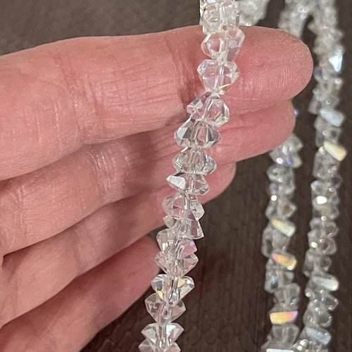 Perles cristal facettées 8x5 mm brin de 92 perles perles transparentes ab en verre de haute qualité fourniture création bij