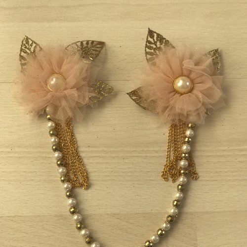 Broche double,double broche fleur
