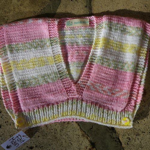 Cache -coeur , rose, jaune et blanc, 3 ans.