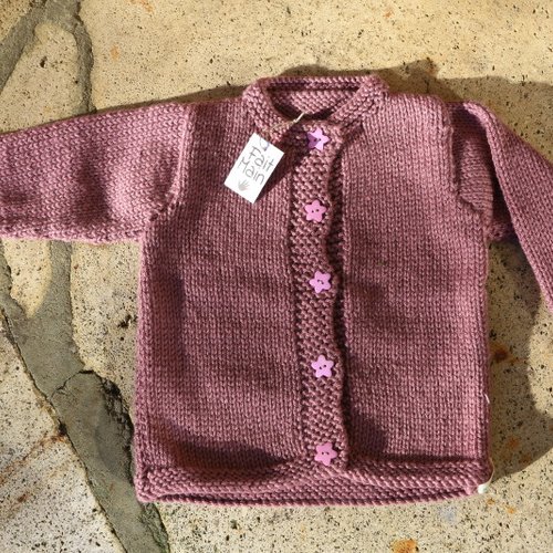 Gilet bébé, vieux rose, 18 mos