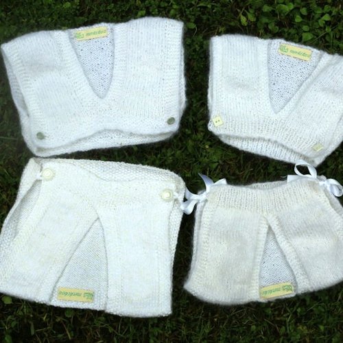 Cahe- coeurs bébé blanc, 3, 6, 12 et 18 mois . commande.