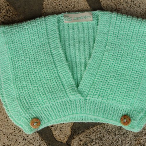 Cache coeur vert, bébé, 18 mois
