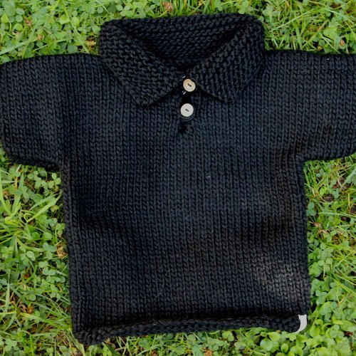 Polo enfant, 3 ans, noir.