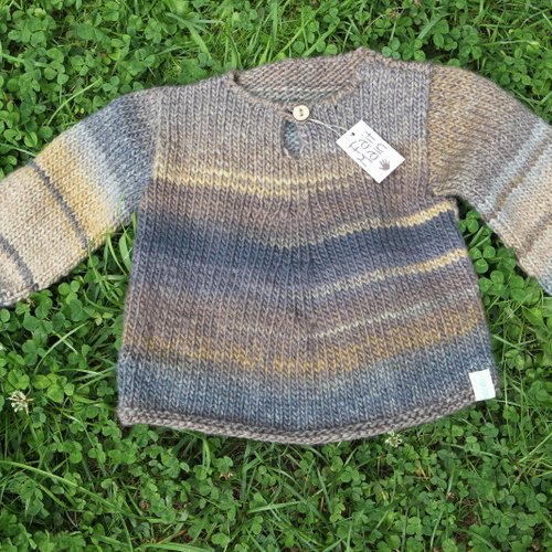 Pull bébé, 1 an, rayé brun