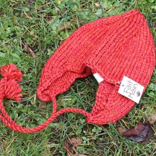 Bonnet péruvien bébé, rouge.
