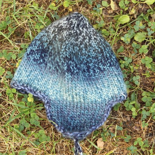 Bonnet bébé, bleu, péruvien.