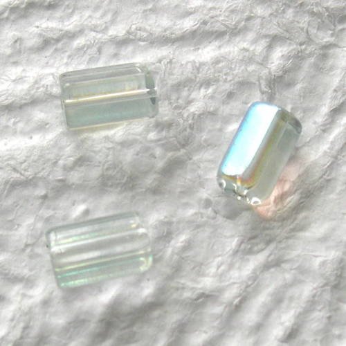 Lot de  grandes perles tubes à facettes 15 mm 