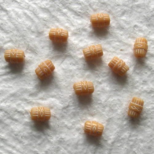 Lot de 10 perles synthétiques style ethnique 12 x 8 mm 